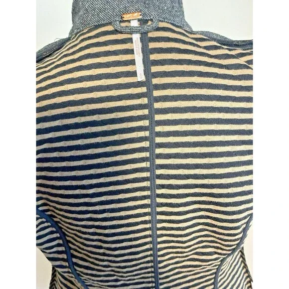 Free People Preppy Diamond Quilted Knit Tweed Polka Dots Blazer Black Jacket  SP - Picture 11 of 14